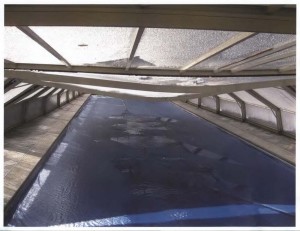Collapsed Enclosure due to snowload inside view