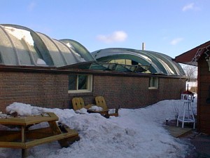 Retractable roof collapsed due to wind and snowload