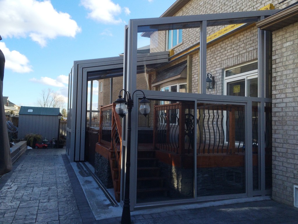 Retracted Lean-To Enclosure