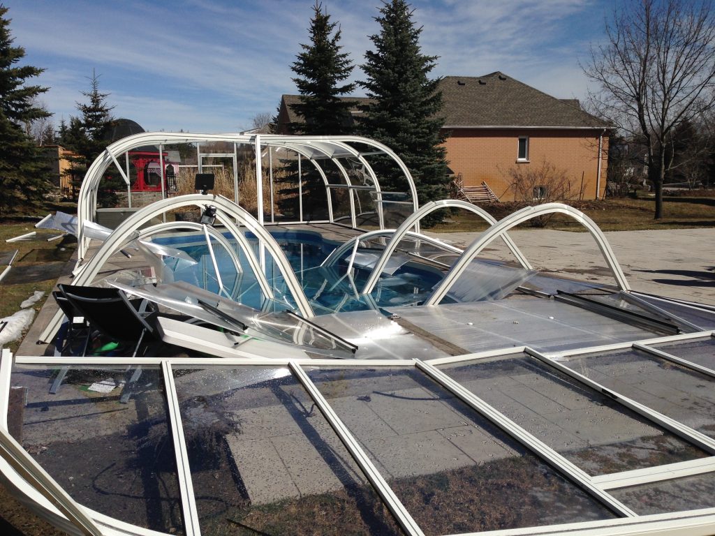 Collapsed Aquacomet Pool Enclosure