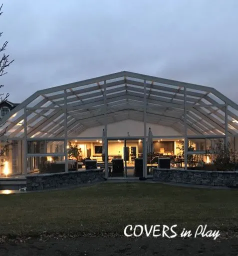 Pool enclosure partially opened