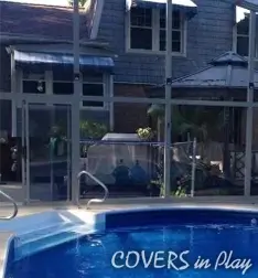Inside pool enclosure ready for a swim