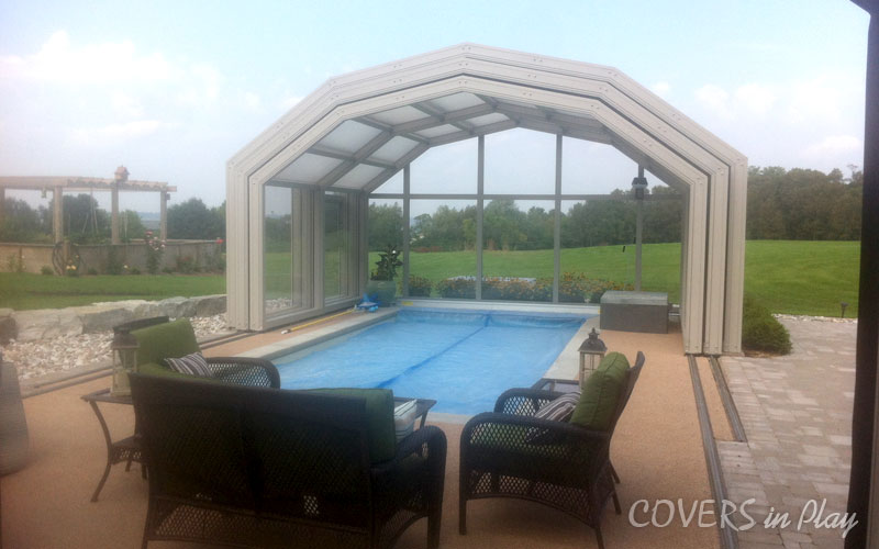 Retracted Pool Enclosure